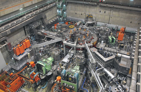 図２ 核融合科学研究所の核融合プラズマ実験装置　(大型ヘリカル装置)