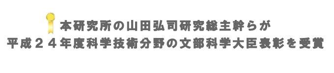 本研究所の山田弘司研究総主幹らが平成２４年度科学技術分野の文部科学大臣表彰を受賞