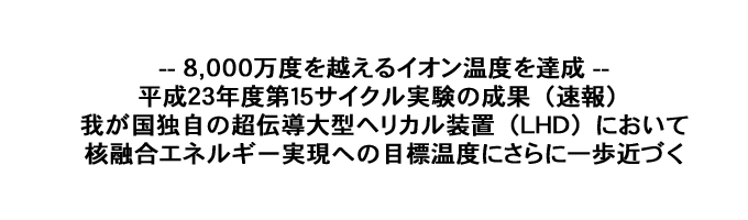 ８,０００万度を越えるイオン温度を達成