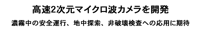 高速２次元マイクロ波カメラを開発