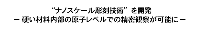 “ナノスケール彫刻技術”を開発