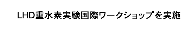 LHD重水素実験国際ワークショップを実施
